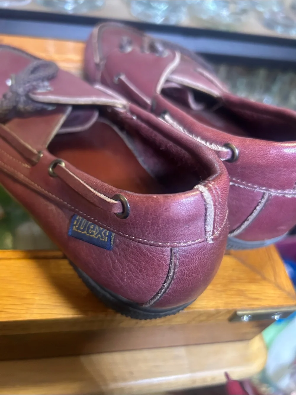Bass Men's Maroon Leather Boat Shoes